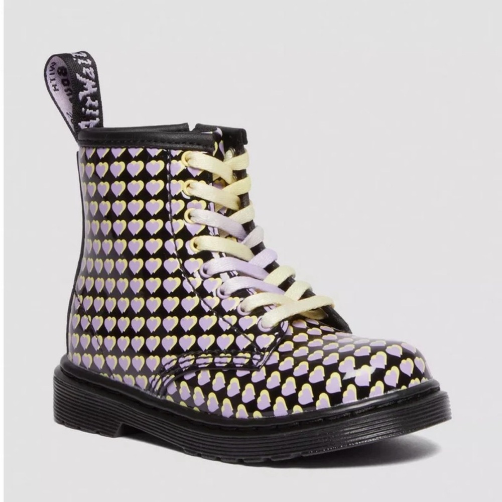 Dr Marten 1460 Patent Heart Overlay Boots Junior